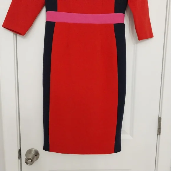 Boden Red and Pink Colorblock Dress - Picture 7 of 13